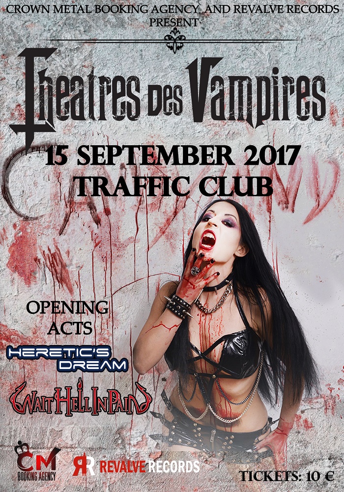 Theatres Des Vampires Live At Traffic, Roma Posterb Theatres Des Vampires Live At Traffic, Roma Posterb