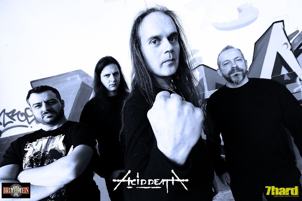 Acid Death performing, band promo shot