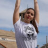 T-shirt con teschio e cuore